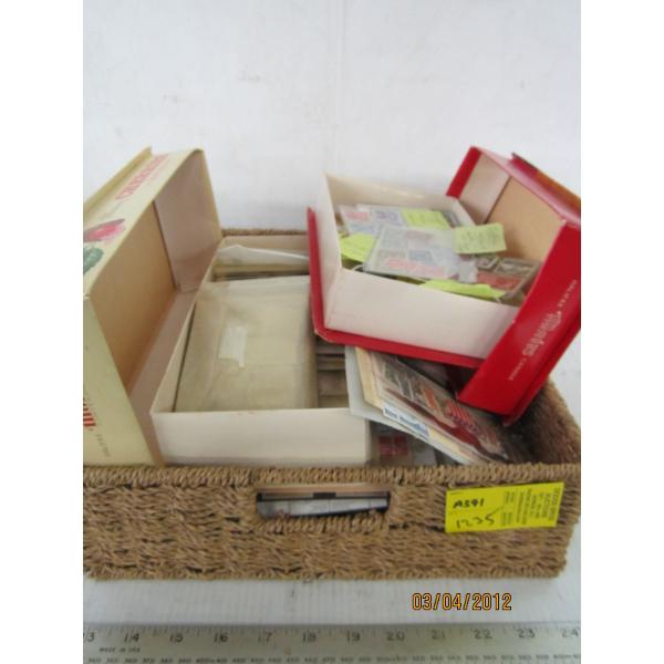 BASKET OF ASST. STAMPS