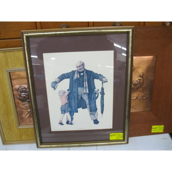 2 FRAMED COPPER CRAFT PICTURES