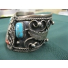 Image 2 : HEAVY CUFF BRACELET W/EAGLE & TURQUOISE & CORAL STONES