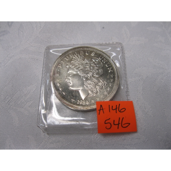 1984 1 TROY OZ. .999 FINE SILVER COIN, 31.1G (TAX EXEMPT)
