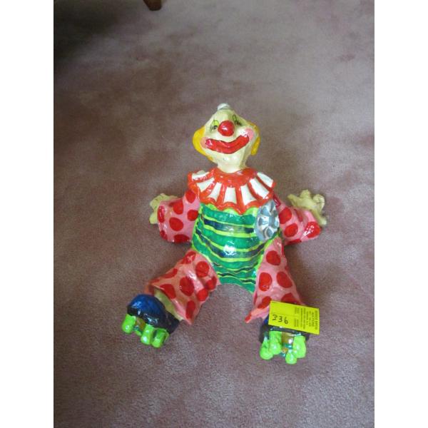 DECORATIVE PAPER MACHE CLOWN