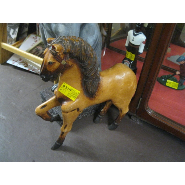 WOODEN HORSE FIGURINE