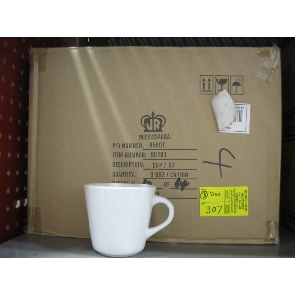 3 DZ. WHITE CHINA MUGS