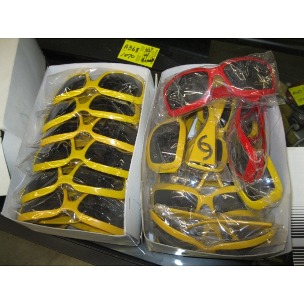 2 BOXES OF SUNGLASSES - RED & YELLOW