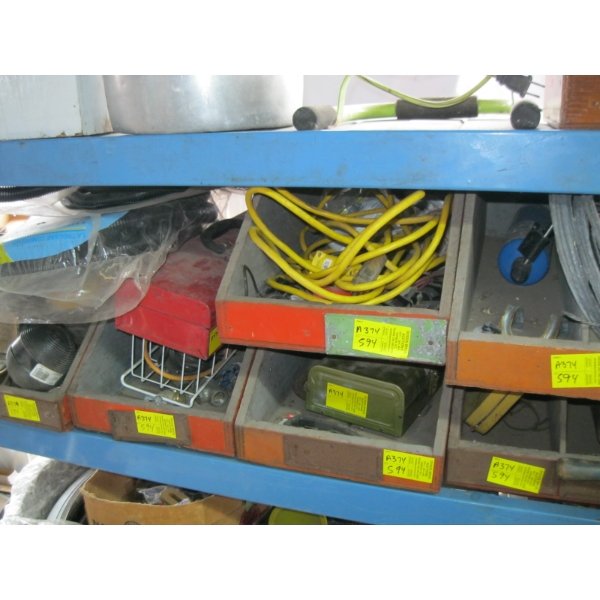 LG. LOT OF ASST. MISC. ITEMS: CABLE, EXTENSION CORD, TUBING, ETC.