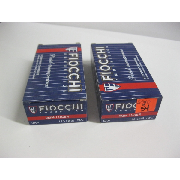 FIOCCHI 9MM LUGER 155GRS FMJ|2X50 BOXES