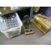 Image 1 : BIN OF MISC. CANDLES, CANDLEHOLDERS, BAKING DISHES, OLD CASE SEWING MACHINE ("AS IS")