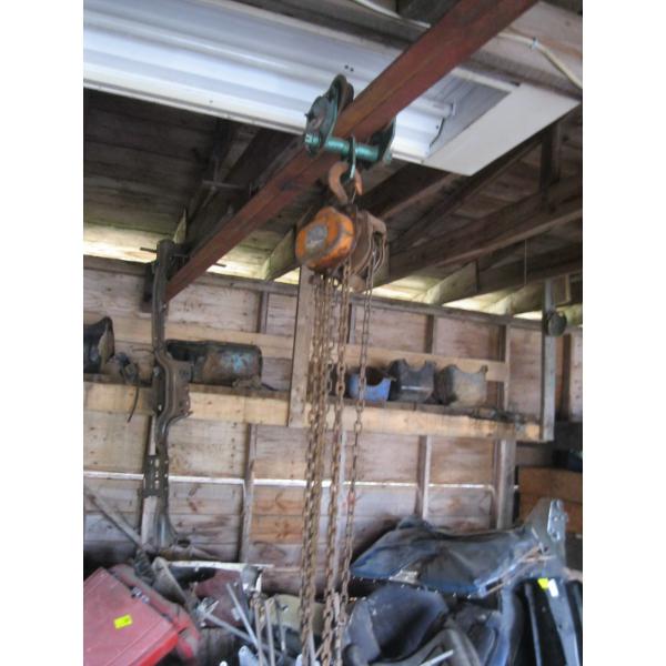 1 TON RATCHET CHAIN HOIST W/TROLLEY