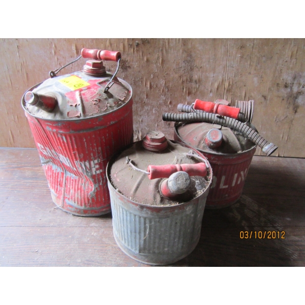 3 METAL GAS CANS