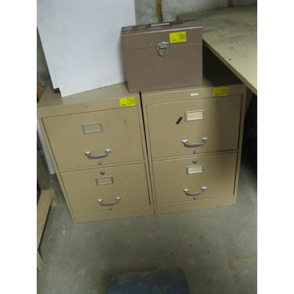 2 -  2 DRAWER FILING CABINETS & A FILING BOX