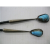 Image 4 : SILVER W/TURQUOISE STONE BOLO TIE