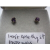 Image 3 : 14KT GOLD AMETHYST EARRINGS, SCREW BACKS W/10KT BACKINGS