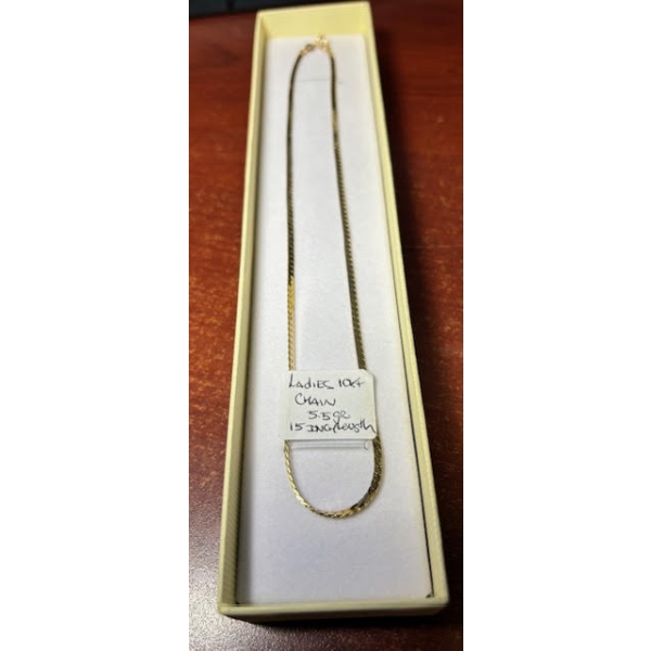 LADIES 10KT CHAIN - 5.5G - 15" LENGTH