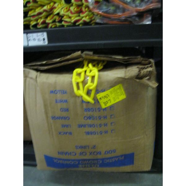 500' OF 2" LINKS YELLOW PLASTIC CHAIN