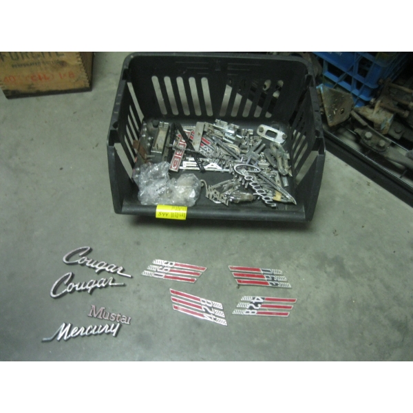 BIN OF ASST. CAR EMBLEMS