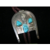 Image 2 : NAVAJO BOLO TIE, SILVER & TURQUOISE