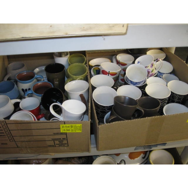 2 BOXES OF MUGS