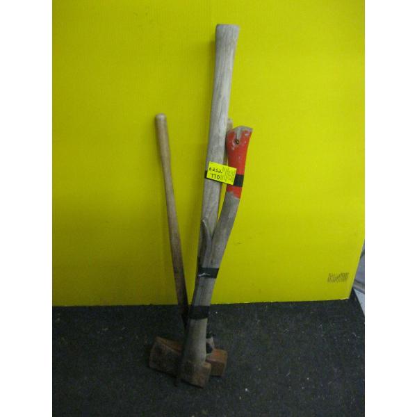 BUNDLE W/AXE, SPLITTING MAUL, PRUNERS, ETC.