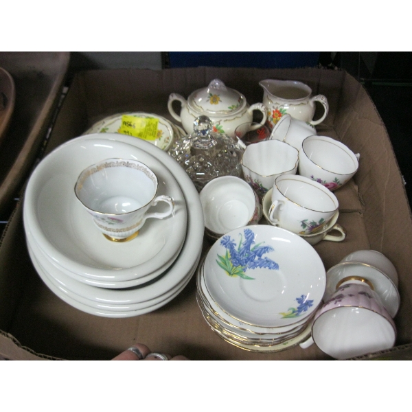 MISC. TEACUPS/SAUCERS, CREAM & SUGAR, ETC.