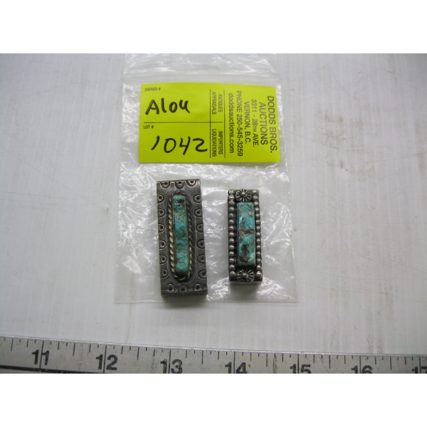 2 SILVER & TURQUOISE BELT HOLDERS