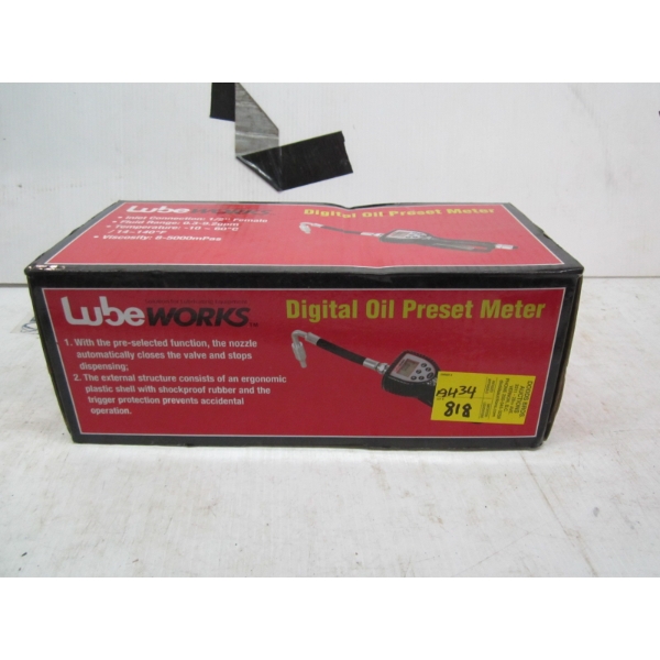 LUBE WORKS DIGITAL OIL PRESET METER IN BOX