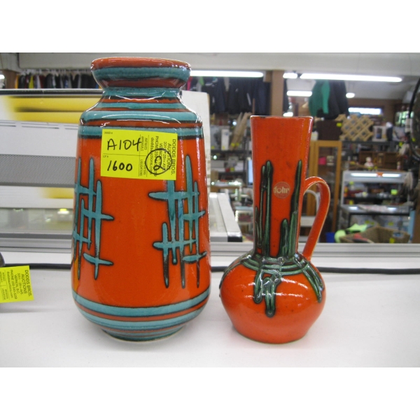 2 GERMAN MCM VASES