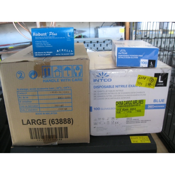 2 BOXES OF SZ L DISPOSABLE GLOVES