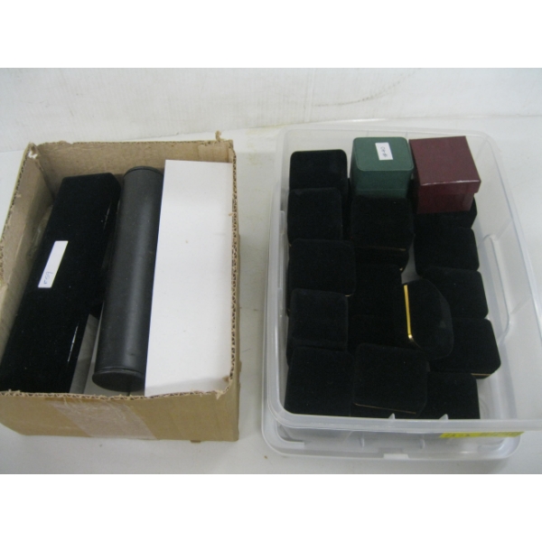 2 BOXES OF ASST. JEWELLERY BOXES, RING BOXES, ETC.