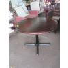 Image 1 : 42" WOOD TABLE W/METAL BASE