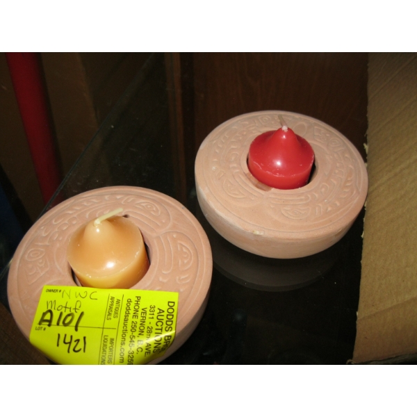PAIR OF NWC MOTIFF CANDLEHOLDERS