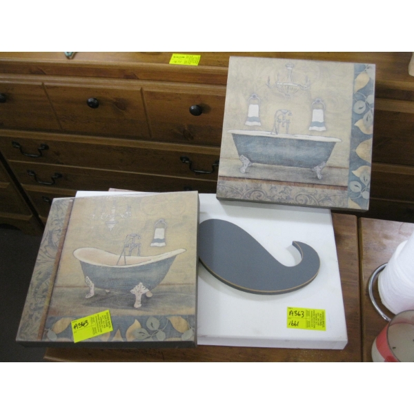 3 PICTURES - MOUSTACHE & BATHTUBS