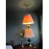 Image 1 : 2 BRASS TABLE LAMPS - 1 MISSING SHADE, & A HANGING BRASS LAMP