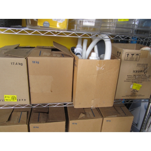 4 BOXES OF PLASTIC PLUMBING SUPPLIES