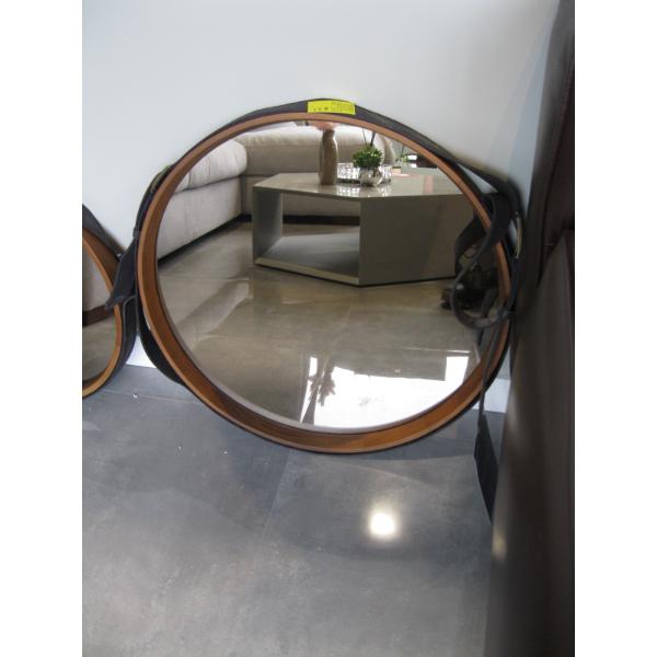ROUND WOOD FRAMED 60CM MIRROR