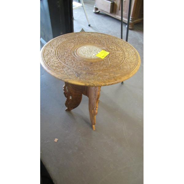 CARVED COFFEE TABLE W/INLAY