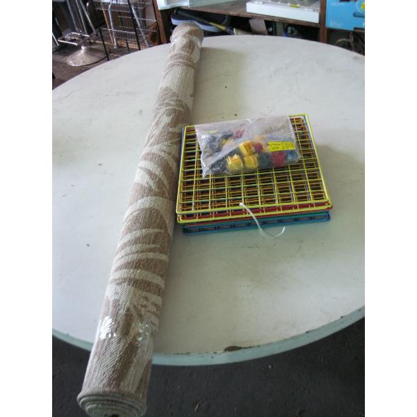 AREA CARPET & A BUNDLE OF PUT TOGETHER SHELVING UNIT