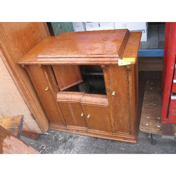 OAK SEWING MACHINE CABINET