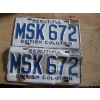 Image 1 : PAIR OF 1970s BC LICENCE PLATES