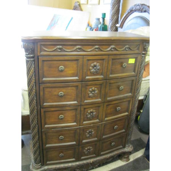 MATCHING 5 DRAWER HIGHBOY CHEST OF DRAWERS