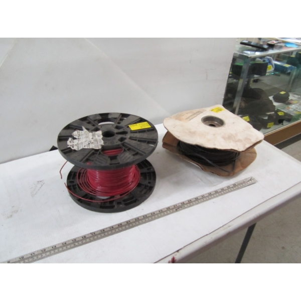 1 ROLL OF PVC MICRO TUBE & 1 ROLL OF RED WIRE