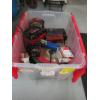 Image 2 : BIN OF MISC. BRAD NAILS, CHARGERS, SAWBLADES, ETC.