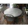 Image 1 : ROUND GREY DINETTE TABLE W/4 ARROW BACK CHAIRS