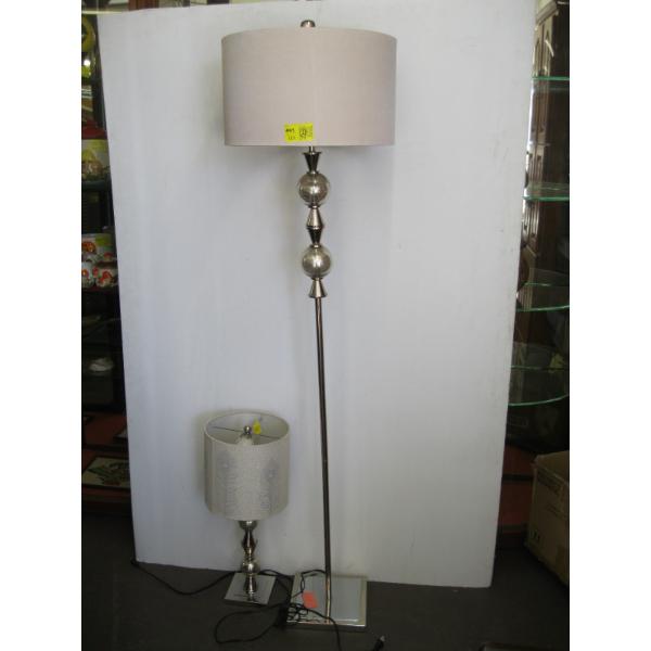 2 PIECE MODERN TABLE LAMP & FLOOR LAMP