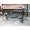 Image 1 : HEAVY DUTY STEEL TOP WELDING TABLE ON CASTORS, APPROX. 55"X48"