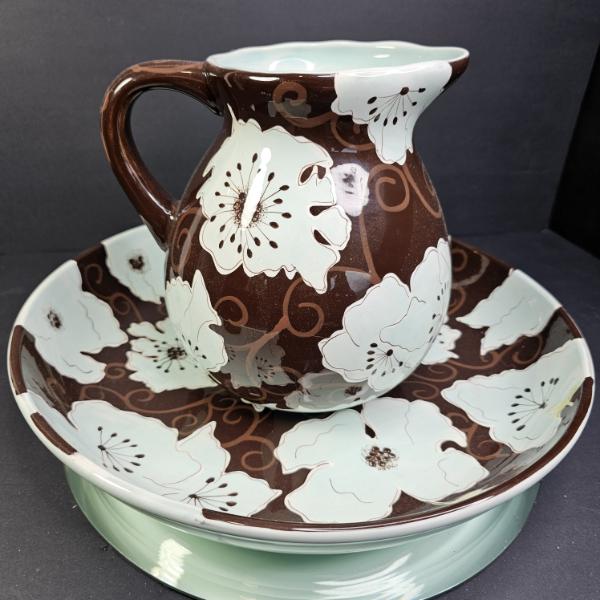 GATES WARE 13" BOWL & PITCHER SET BY LAURIE GATES