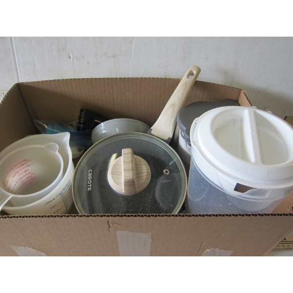 NEW MEASURING CUPS, POT, ETC.