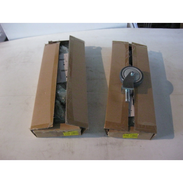 2 BOXES OF ULINE WIRE SHELVING 4 PIECE CASTORS