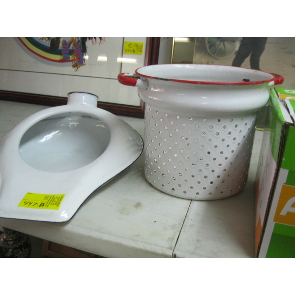 2 ENAMEL POTS