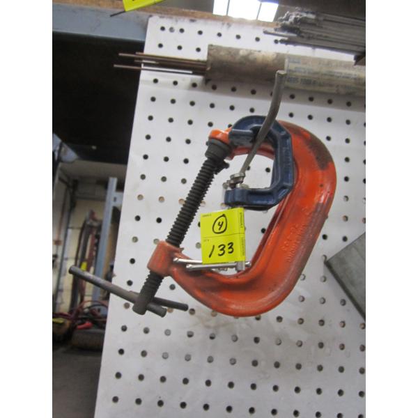 2 - 4" C CLAMPS & 2 SM. C CLAMPS