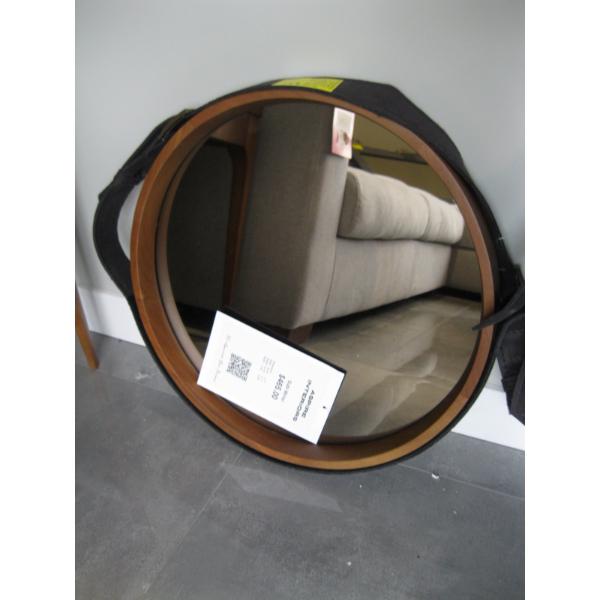ROUND WOOD FRAMED 45CM MIRROR